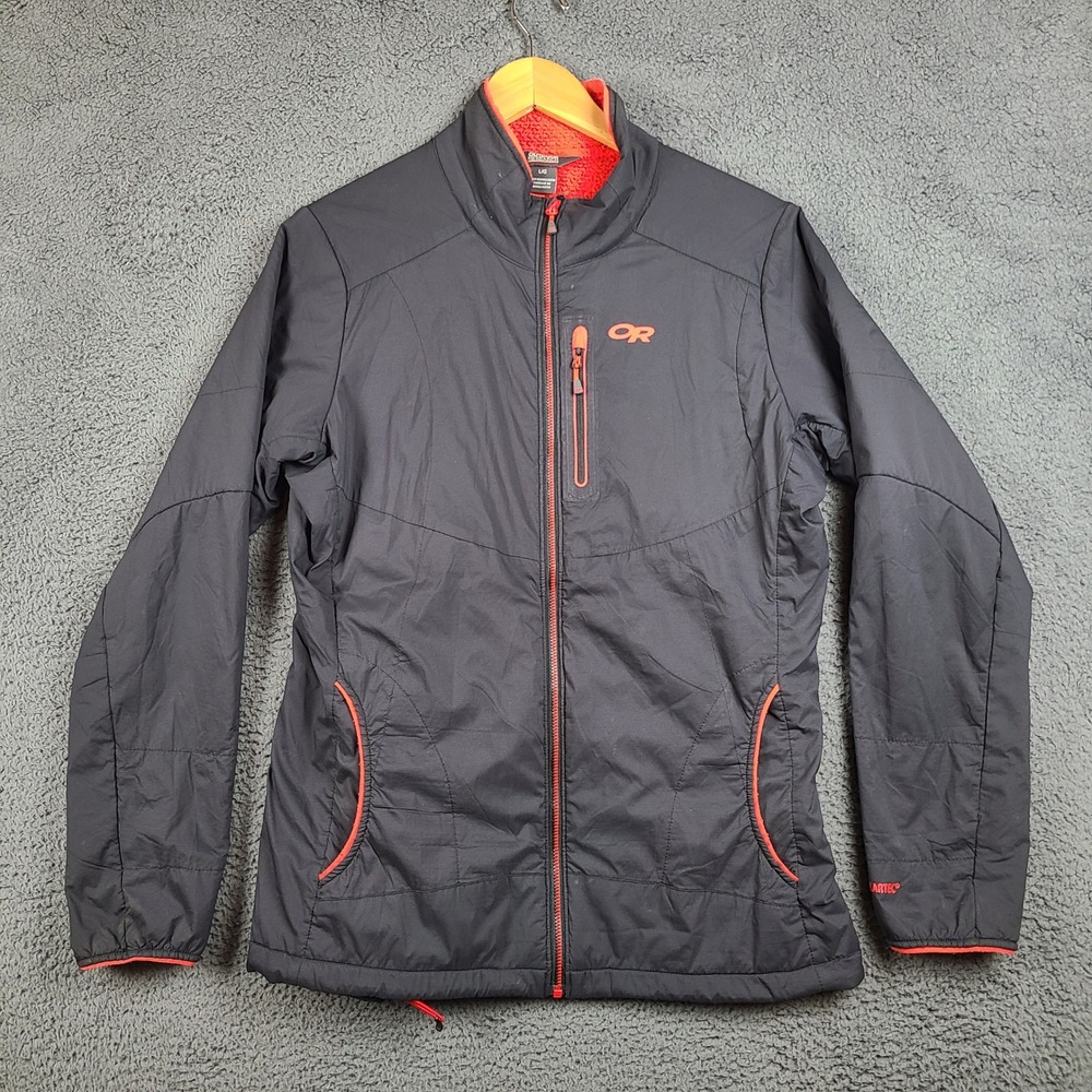 Outdoor Research Ascendant Jacket Womens Large Black Red Polartec 254022 F17